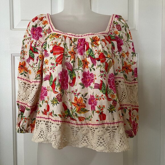 Rachel Zoe Tops - Rachel Zoe Floral Linen Top